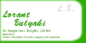 lorant bulyaki business card