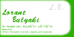 lorant bulyaki business card